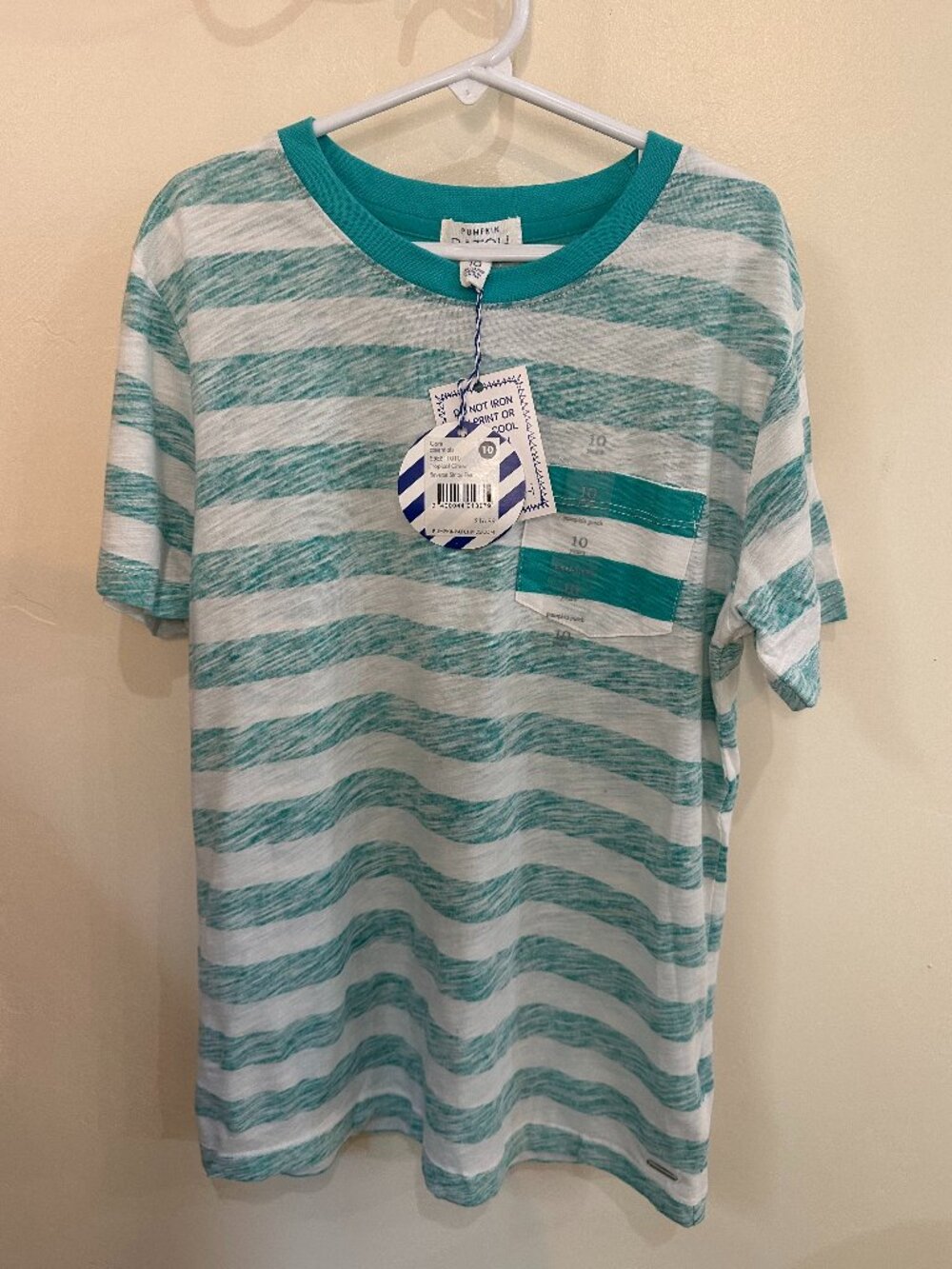 NWT Vintage Pumpkin Patch Core Essentials Reverse Striped Tee Size 10 2015 DS